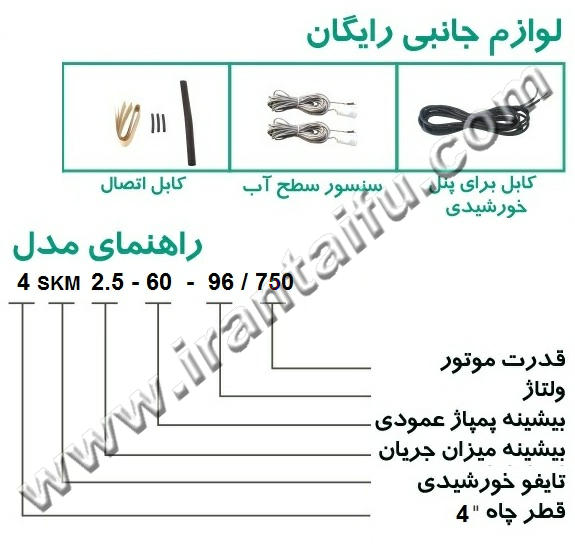 پلاک پمپ خورشیدی شناور Taifu 4SKM تایفو